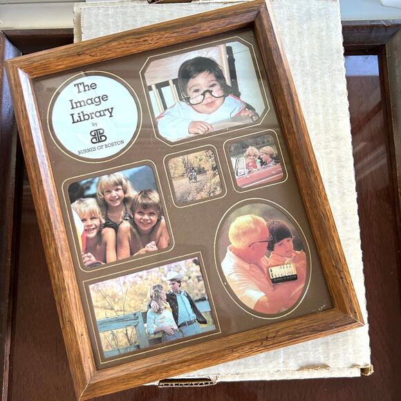 Vintage Burnes of Boston “The Image Library” Wood Collage Frame NOS - Picture 8 of 16